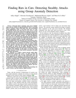 Finding Rats in Cats: Detecting Stealthy Attacks using Group Anomaly
  Detection