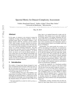 Spectral Metric for Dataset Complexity Assessment