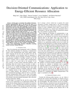 Decision-Oriented Communications: Application to Energy-Efficient
  Resource Allocation