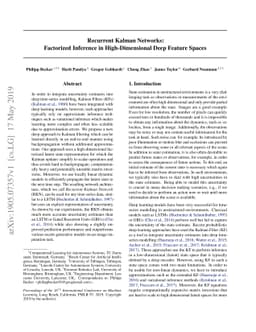 Recurrent Kalman Networks: Factorized Inference in High-Dimensional Deep
  Feature Spaces