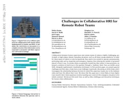 Challenges in Collaborative HRI for Remote Robot Teams