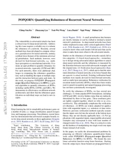 POPQORN: Quantifying Robustness of Recurrent Neural Networks