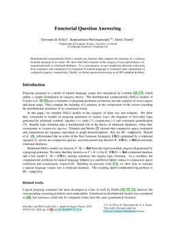 Functorial Question Answering