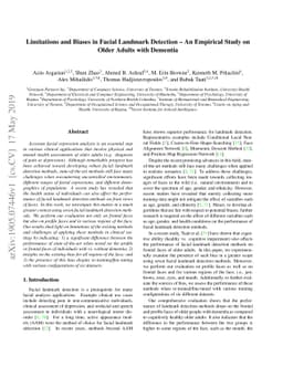Limitations and Biases in Facial Landmark Detection -- An Empirical
  Study on Older Adults with Dementia