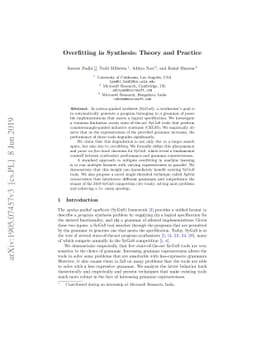 Overfitting in Synthesis: Theory and Practice (Extended Version)