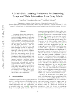 A Multi-Task Learning Framework for Extracting Drugs and Their
  Interactions from Drug Labels