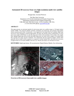 Automated 3D recovery from very high resolution multi-view satellite
  images