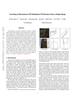 Learning to Reconstruct 3D Manhattan Wireframes from a Single Image