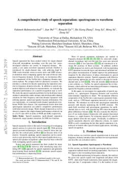 A comprehensive study of speech separation: spectrogram vs waveform
  separation