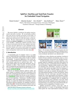 SplitNet: Sim2Sim and Task2Task Transfer for Embodied Visual Navigation