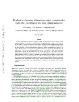 Gradient tree boosting with random output projections for multi-label
  classification and multi-output regression