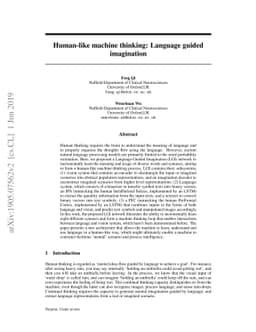 Human-like machine thinking: Language guided imagination