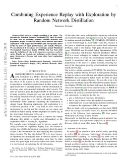 Combining Experience Replay with Exploration by Random Network
  Distillation