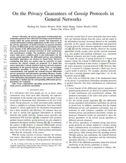 On the Privacy Guarantees of Gossip Protocols in General Networks