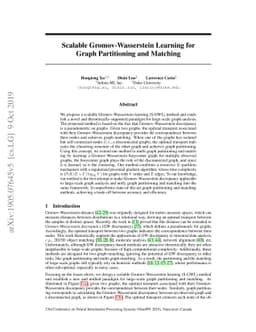 Scalable Gromov-Wasserstein Learning for Graph Partitioning and Matching