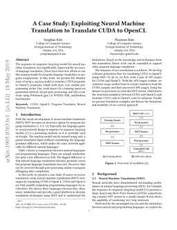 A Case Study: Exploiting Neural Machine Translation to Translate CUDA to
  OpenCL