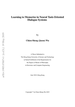Learning to Memorize in Neural Task-Oriented Dialogue Systems