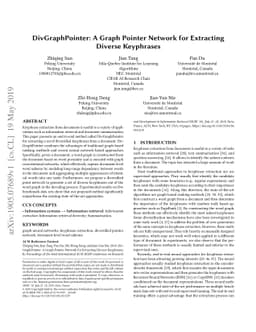 DivGraphPointer: A Graph Pointer Network for Extracting Diverse
  Keyphrases