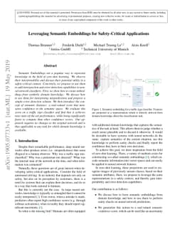Leveraging Semantic Embeddings for Safety-Critical Applications