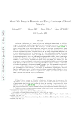 Mean-Field Langevin Dynamics and Energy Landscape of Neural Networks