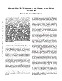 Characterizing SLAM Benchmarks and Methods for the Robust Perception Age