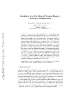 Boundary Loss for Remote Sensing Imagery Semantic Segmentation