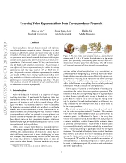Learning Video Representations from Correspondence Proposals