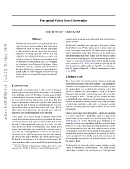 Perceptual Values from Observation