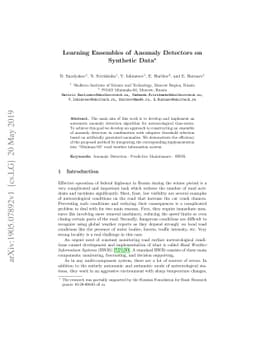 Learning Ensembles of Anomaly Detectors on Synthetic Data