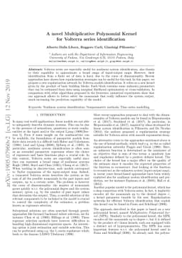 A novel Multiplicative Polynomial Kernel for Volterra series
  identification