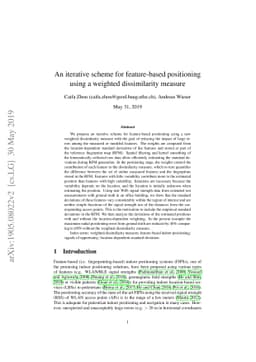 An iterative scheme for feature based positioning using a weighted
  dissimilarity measure