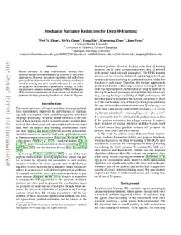 Stochastic Variance Reduction for Deep Q-learning