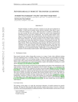 Adversarially robust transfer learning