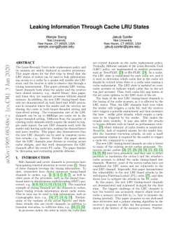 Leaking Information Through Cache LRU States