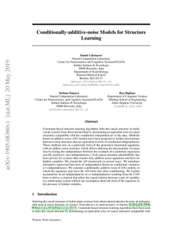 Conditionally-additive-noise Models for Structure Learning