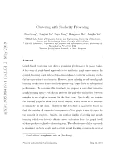 Clustering with Similarity Preserving