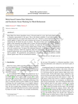 Mesh-based Camera Pairs Selection and Occlusion-Aware Masking for Mesh
  Refinement