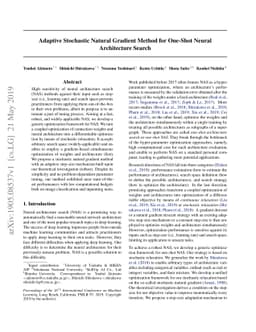 Adaptive Stochastic Natural Gradient Method for One-Shot Neural
  Architecture Search