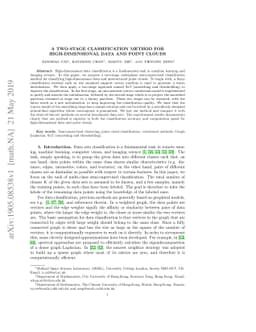 A Two-stage Classification Method for High-dimensional Data and Point
  Clouds