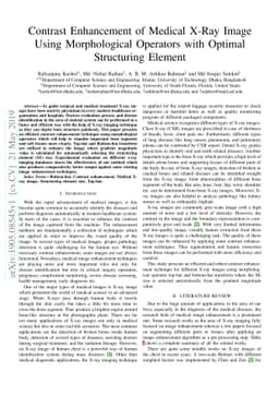 Contrast Enhancement of Medical X-Ray Image Using Morphological
  Operators with Optimal Structuring Element
