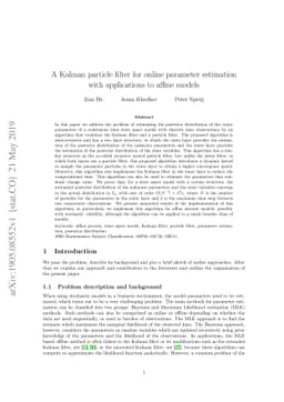 A Kalman particle filter for online parameter estimation with
  applications to affine models