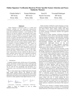 Online Signature Verification Based on Writer Specific Feature Selection
  and Fuzzy Similarity Measure