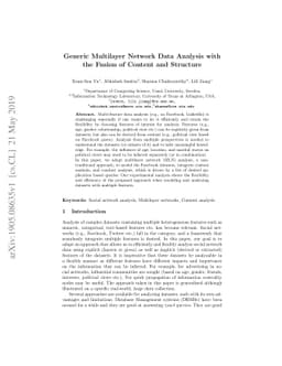 Generic Multilayer Network Data Analysis with the Fusion of Content and
  Structure