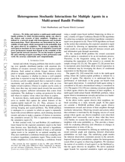 Heterogeneous Stochastic Interactions for Multiple Agents in a
  Multi-armed Bandit Problem