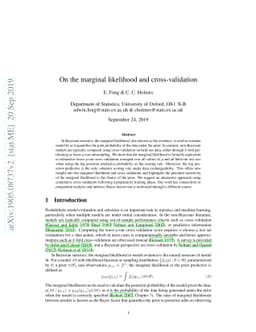 On the marginal likelihood and cross-validation