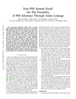 Your PIN Sounds Good! On The Feasibility of PIN Inference Through Audio
  Leakage