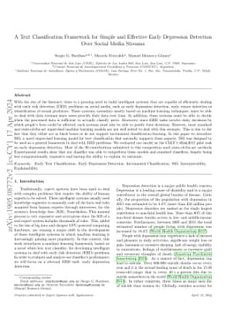 A Text Classification Framework for Simple and Effective Early
  Depression Detection Over Social Media Streams