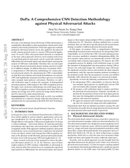 DoPa: A Comprehensive CNN Detection Methodology against Physical
  Adversarial Attacks
