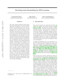 Revisiting hard thresholding for DNN pruning