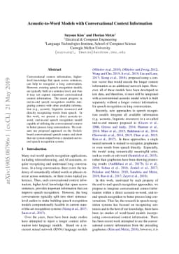 Acoustic-to-Word Models with Conversational Context Information